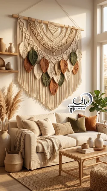 دیوارکوب مکرومه طرح خزان